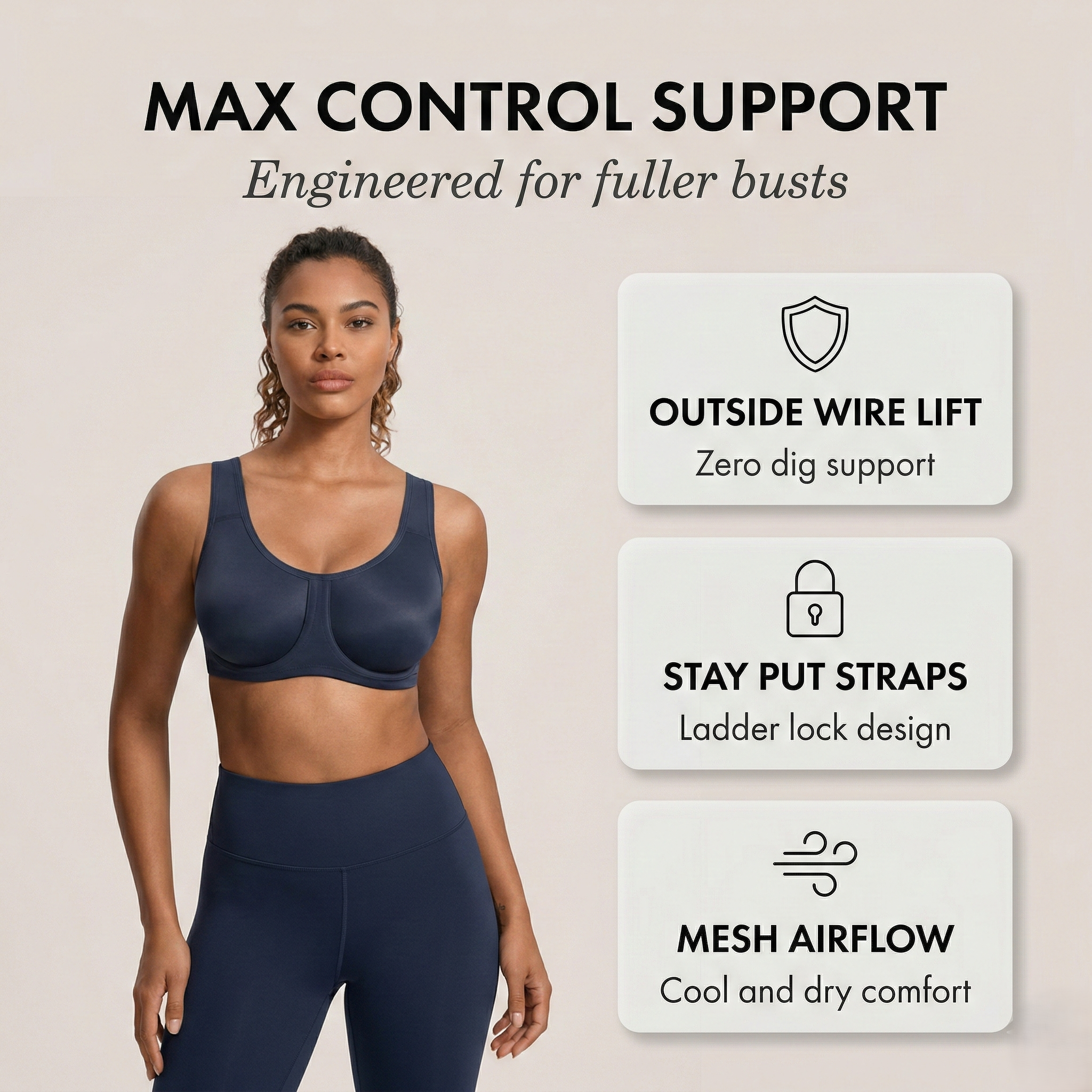 Steadfast™ – Outside-Wire High Impact Sports Bra for Fuller Busts