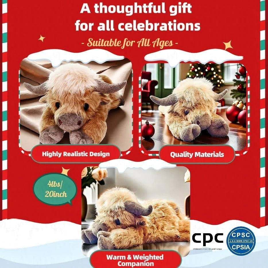 The CozyCalm Weighted Cow - A Hug You Can Heat Up