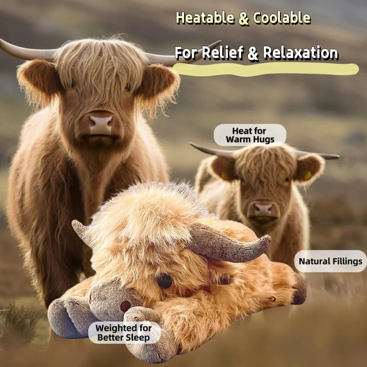 The CozyCalm Weighted Cow - A Hug You Can Heat Up