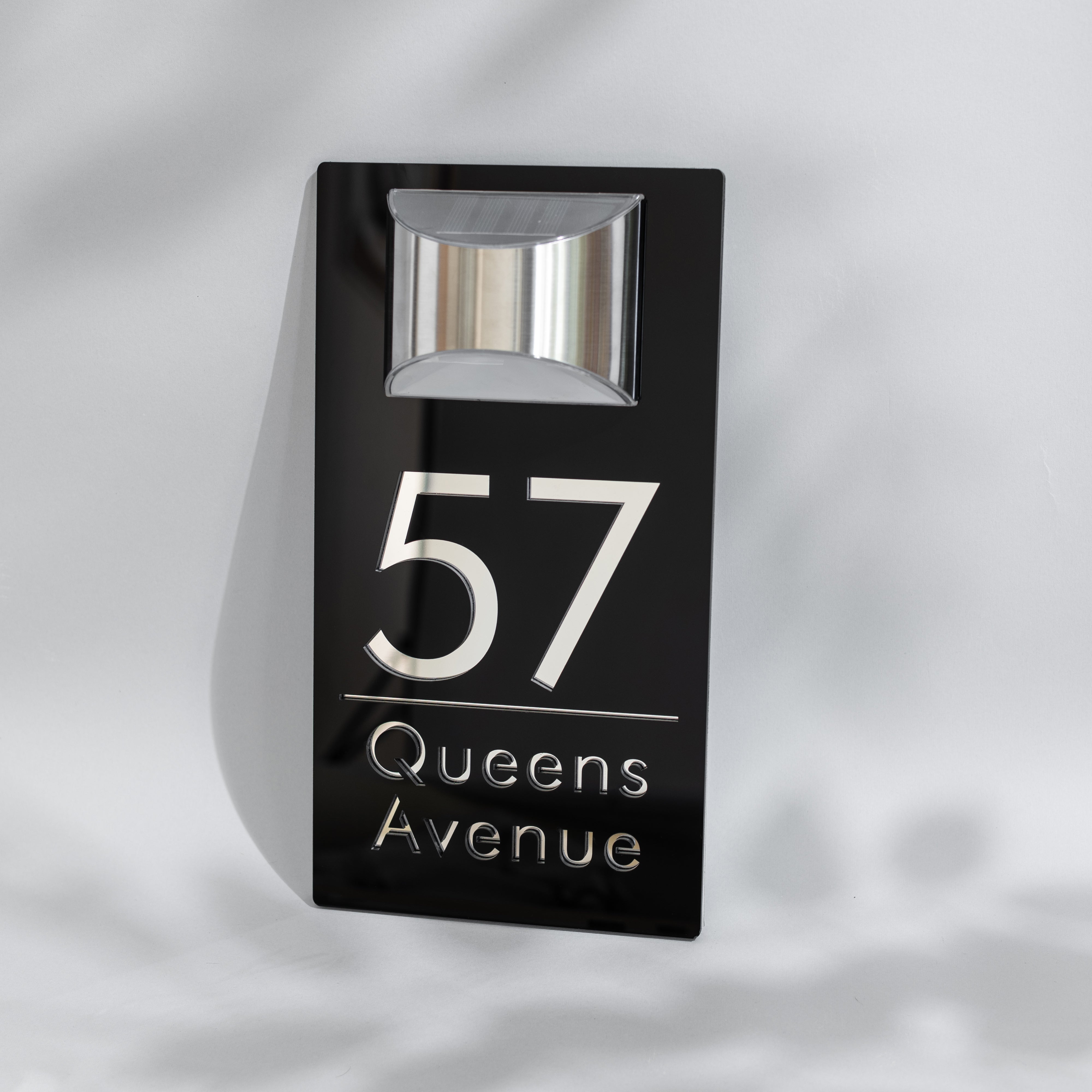 Personalized Engraved Solar Modern Door Plaque