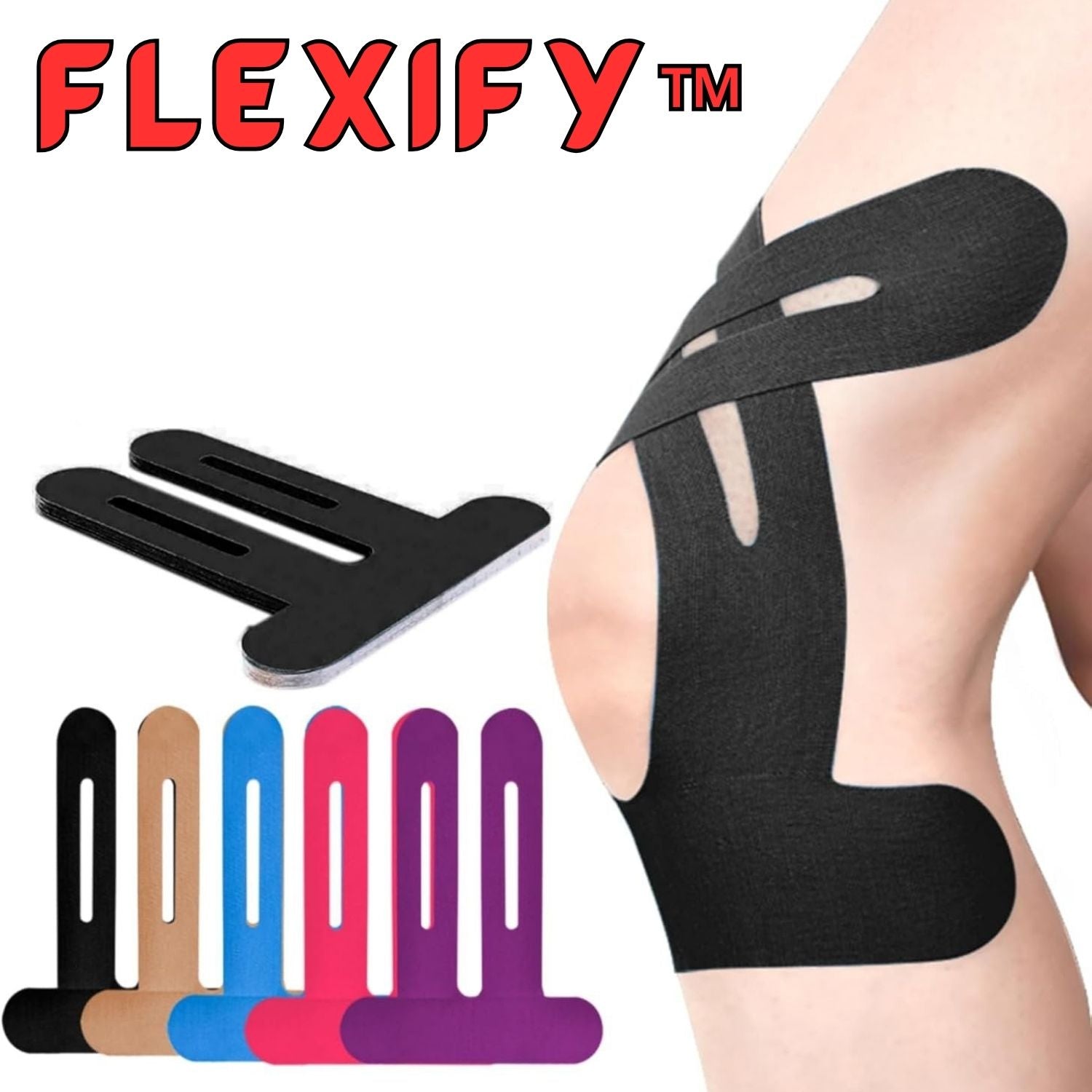10 + 10 Free | Knee Support Tape - Pre-Cut Kinesiology Design