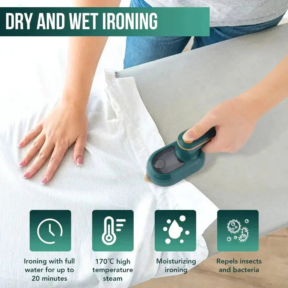 Compact 2-in-1 Mini Steam Iron for Effortless Wrinkle Removal