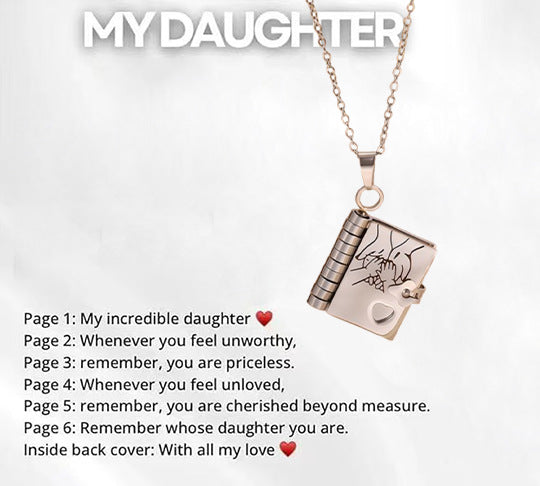 My Little Star Book Necklace - for Daughter, Birthday Day Gift Graduation Jewelry of Love