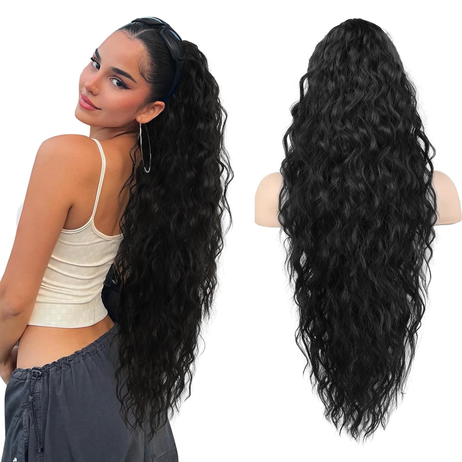 Women's Ponytail Long Curly Hair Bundle