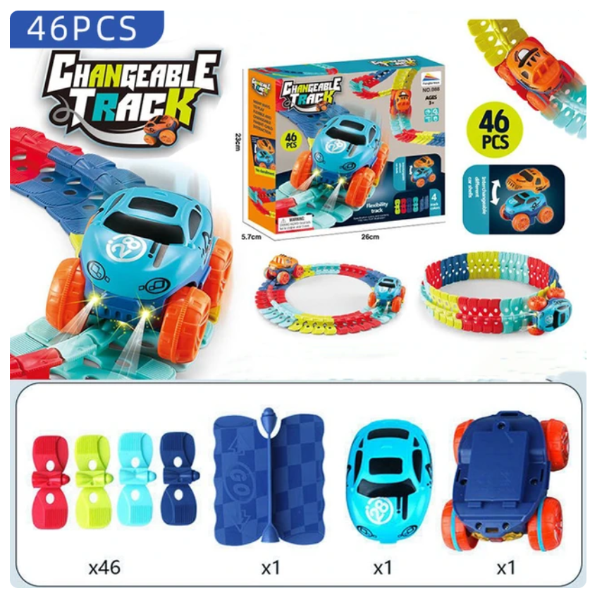 Race Track Toy - Flexible Changeable Track