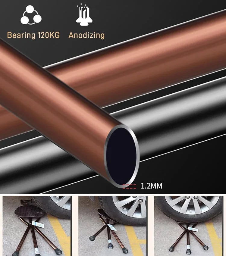 Walking Stick with Seat - Foldable Non-Slip Base Design