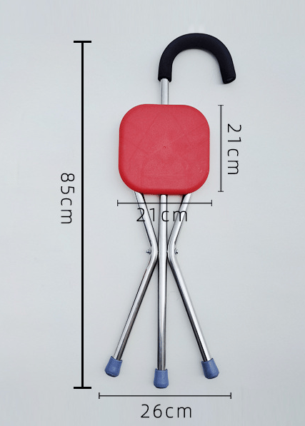 Walking Stick with Seat - Foldable Non-Slip Base Design