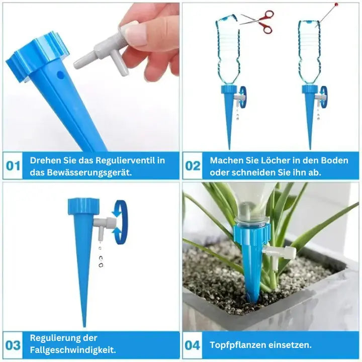 12-Pack Adjustable Self-Watering Spikes for Potted Plants | 1+1 Free