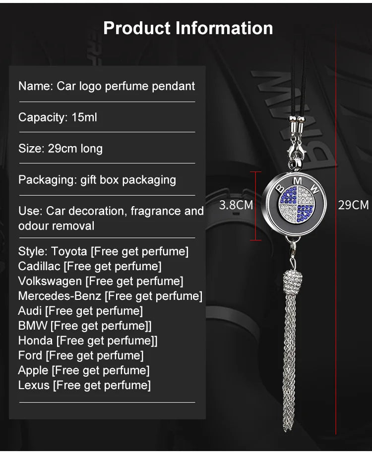 Rearview Mirror Diamond Perfume Pendant