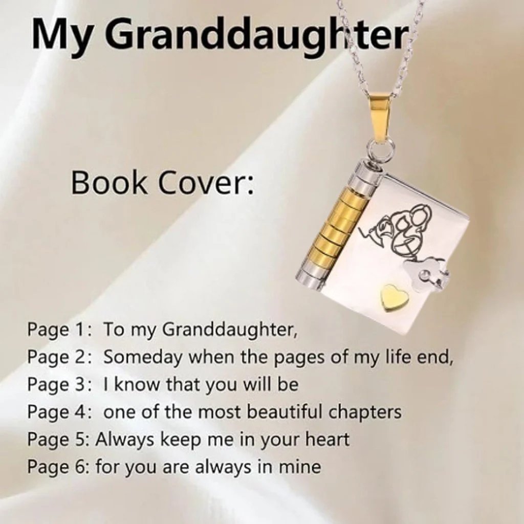 My Little Star Book Necklace - for Daughter, Birthday Day Gift Graduation Jewelry of Love