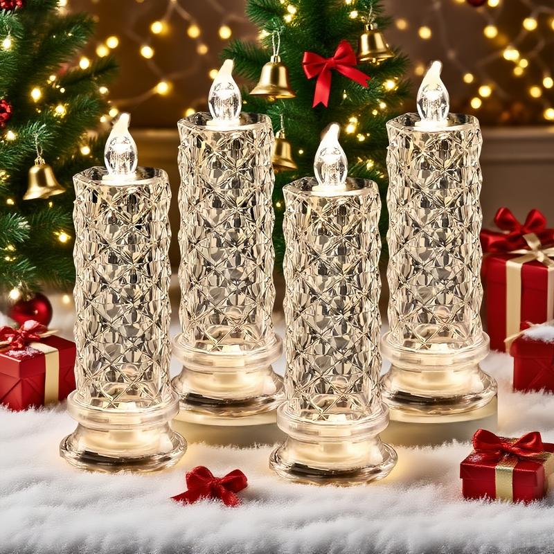 Crystal LED Candles – Elegant Glow for Festive Evenings (Set of 4)