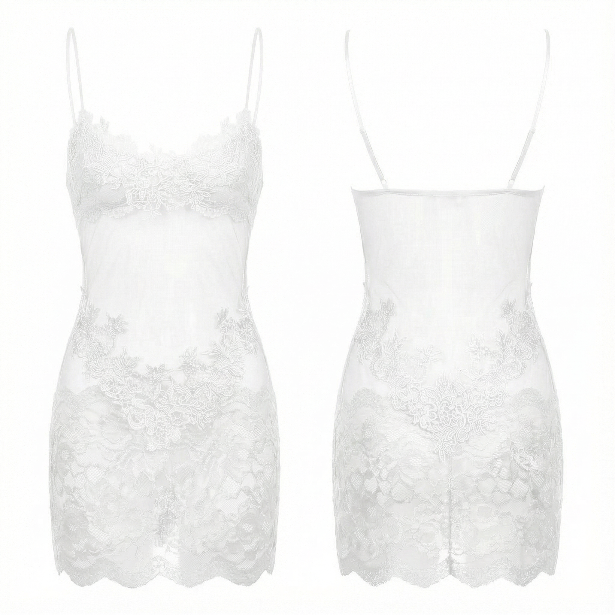 Velaire™ – Sheer Embroidered Lace Slip Dress