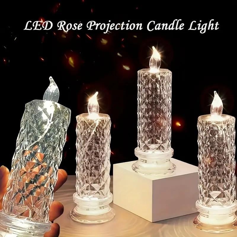 Crystal LED Candles – Elegant Glow for Festive Evenings (Set of 4)