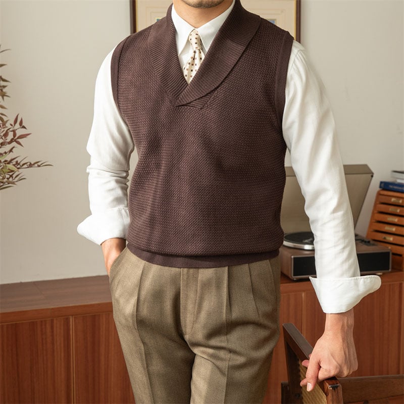 Men's casual collar knit vest