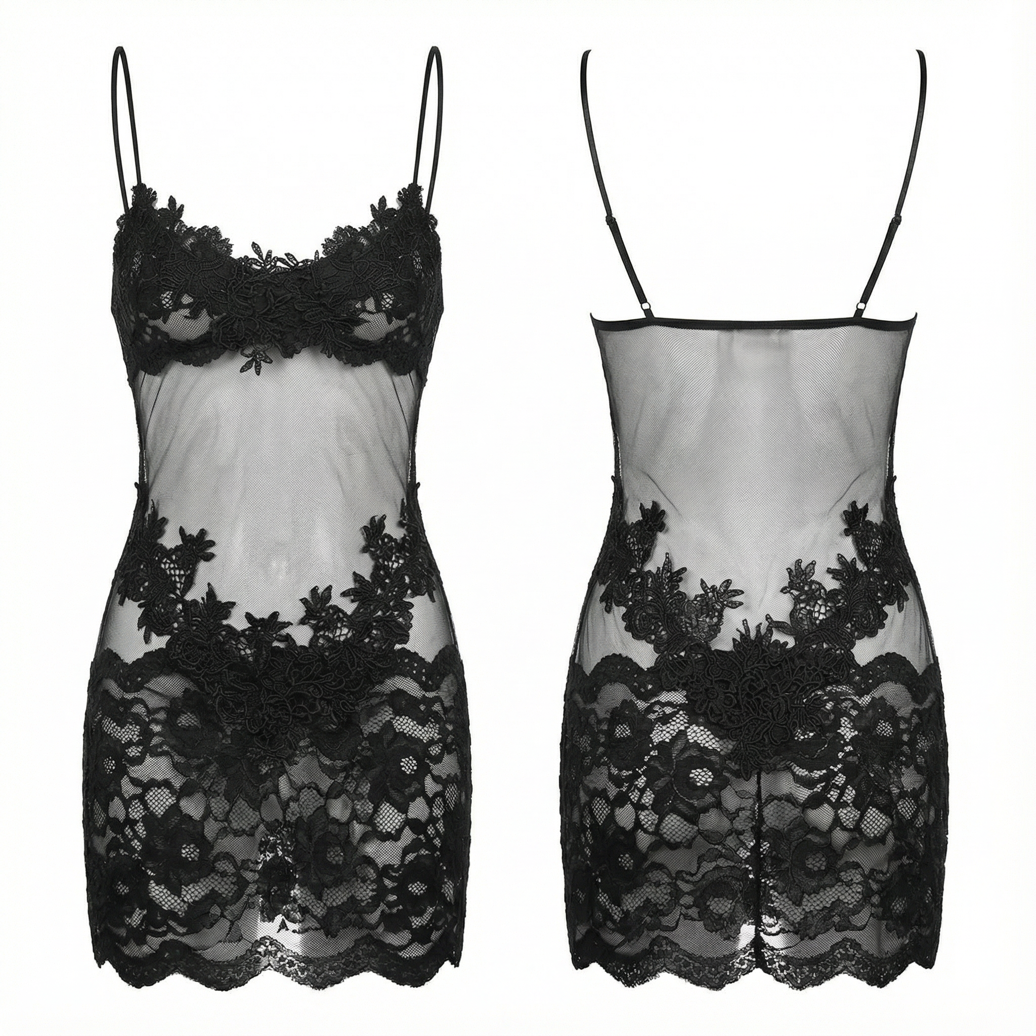 Velaire™ – Sheer Embroidered Lace Slip Dress