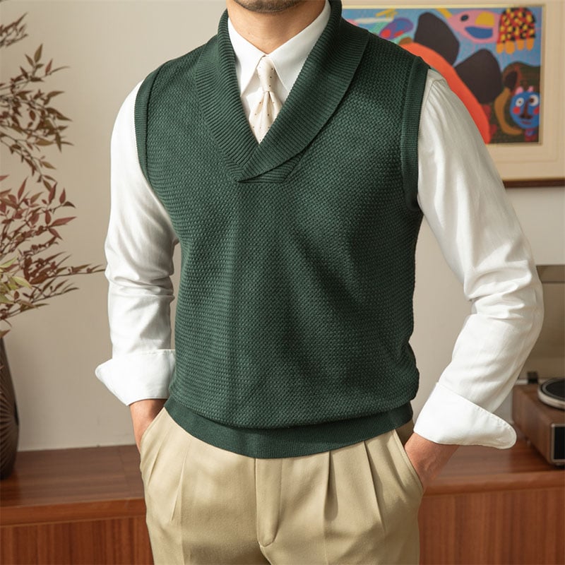 Men's casual collar knit vest