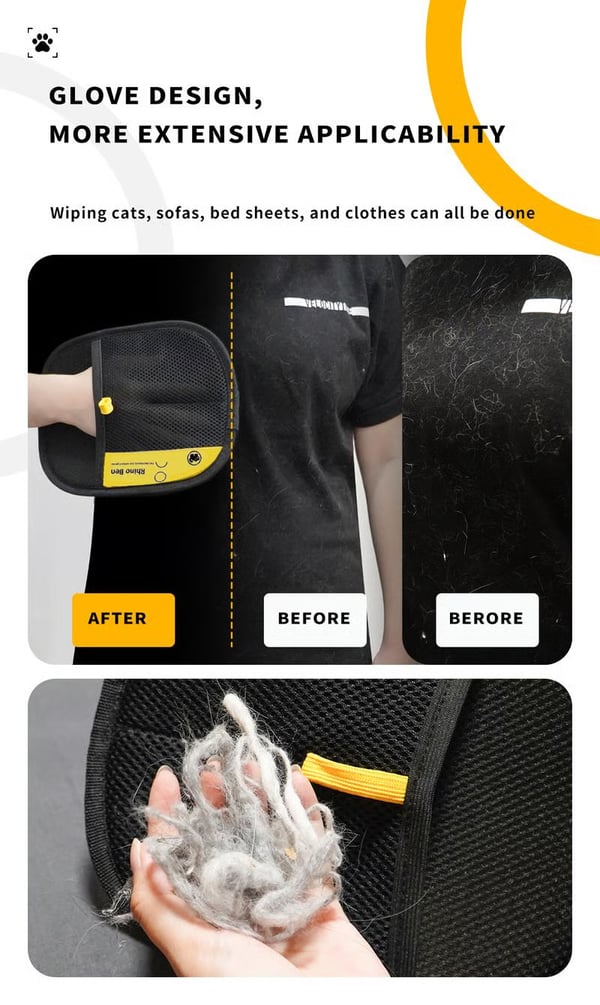PurrfectGlove Pro + Effortless Pet Hair Removal for a Spotless Home and Happy Pets