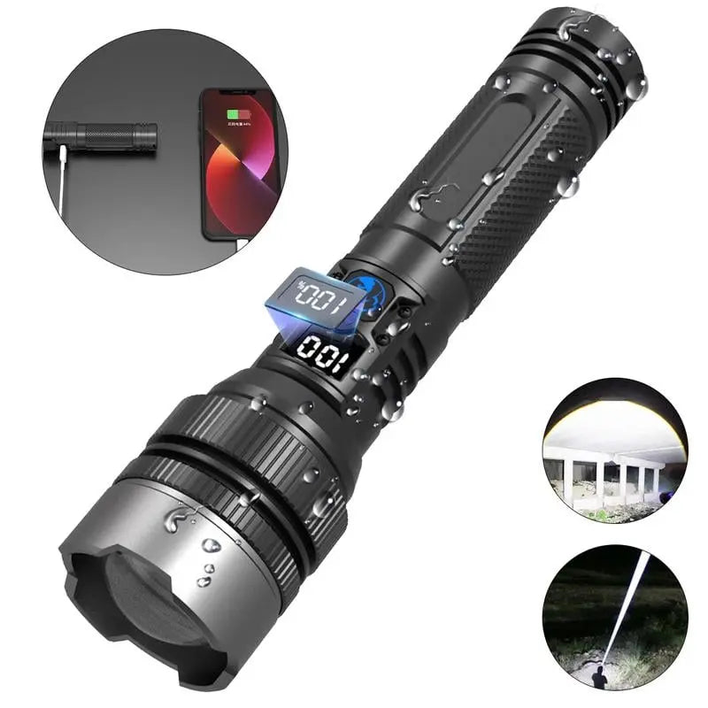 Ultra-Bright Waterproof Torch – Long-Range & Rechargeable