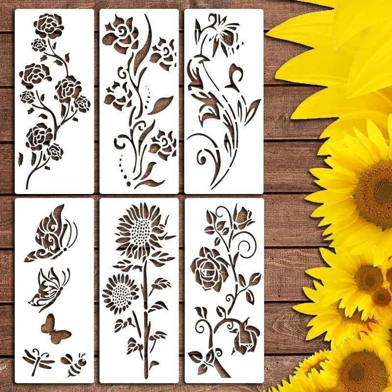 Reusable Flower Stencil Kit for Charming Fence & Wall Décor