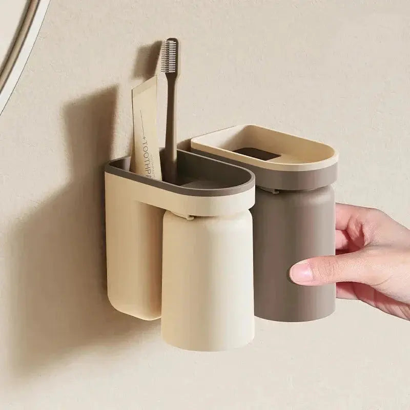 2+1 FREE | Wall-Mounted Self-Adhesive Toothbrush & Cup Holder