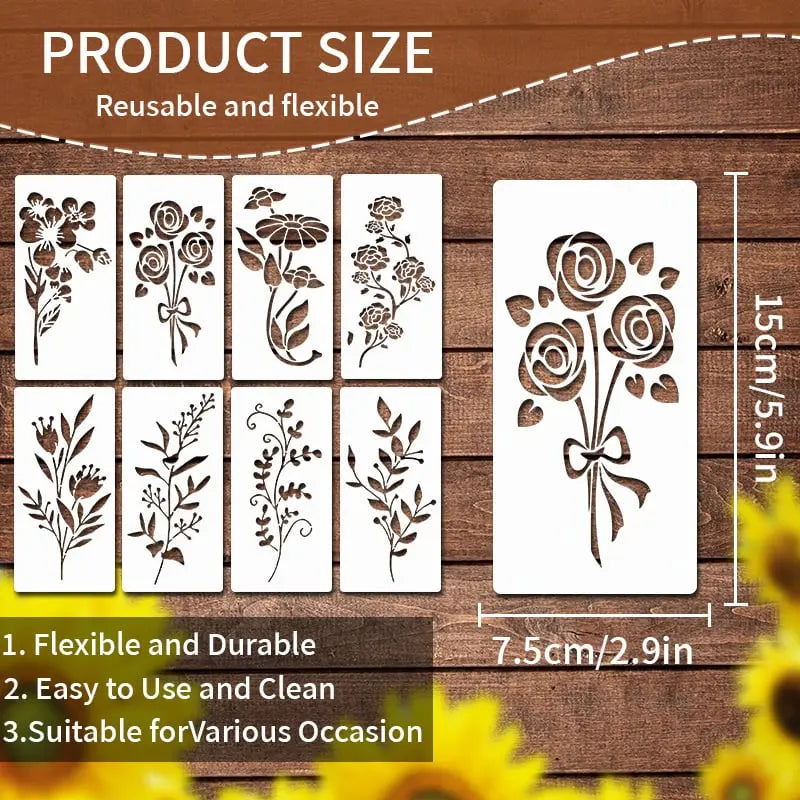 Reusable Flower Stencil Kit for Charming Fence & Wall Décor