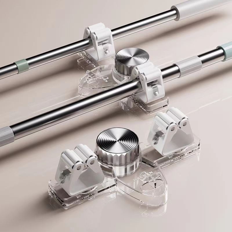 Wall-Mounted Mop and Broom Holder – No-Drill Suction Organizer for Bathroom & Kitchen