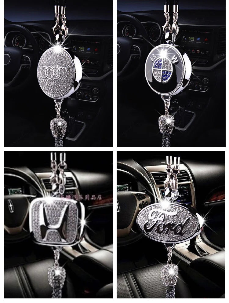 Rearview Mirror Diamond Perfume Pendant