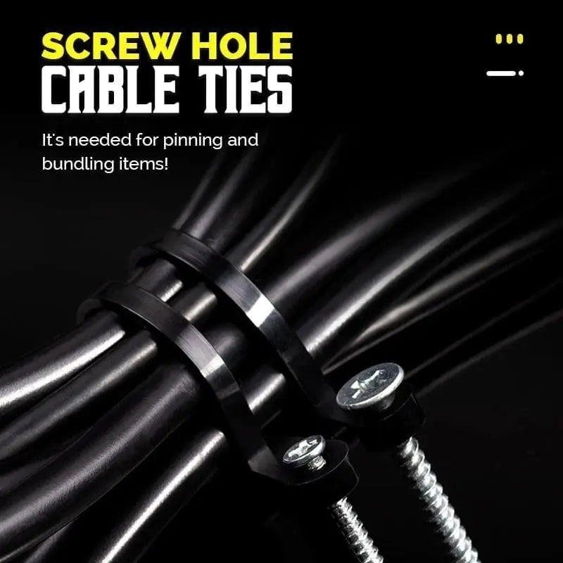 Self-locking Cable Ties with Screw Hole – tensile strength up to 22 kg | 1+1 Free