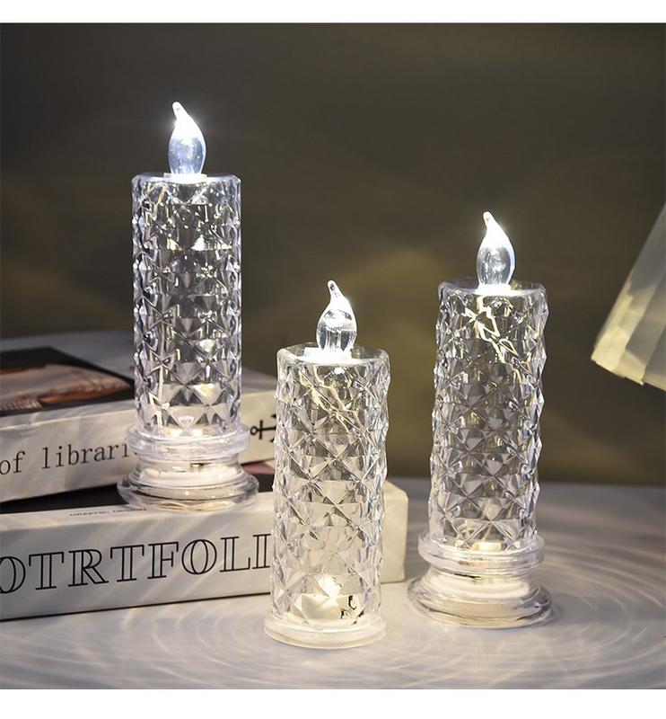 Crystal LED Candles – Elegant Glow for Festive Evenings (Set of 4)