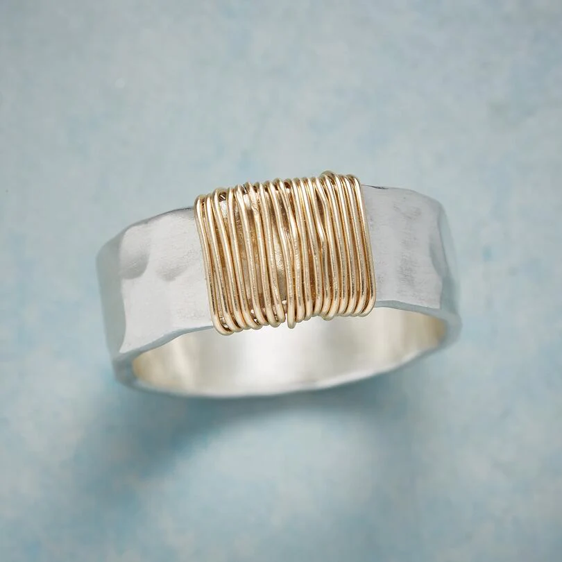 Vintage Gold-Wire Silver Ring