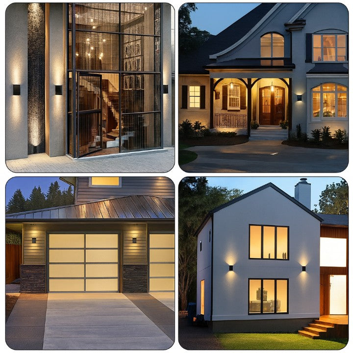 Elegant Solar Wall Light with 4-Sided Glow and Colour Options