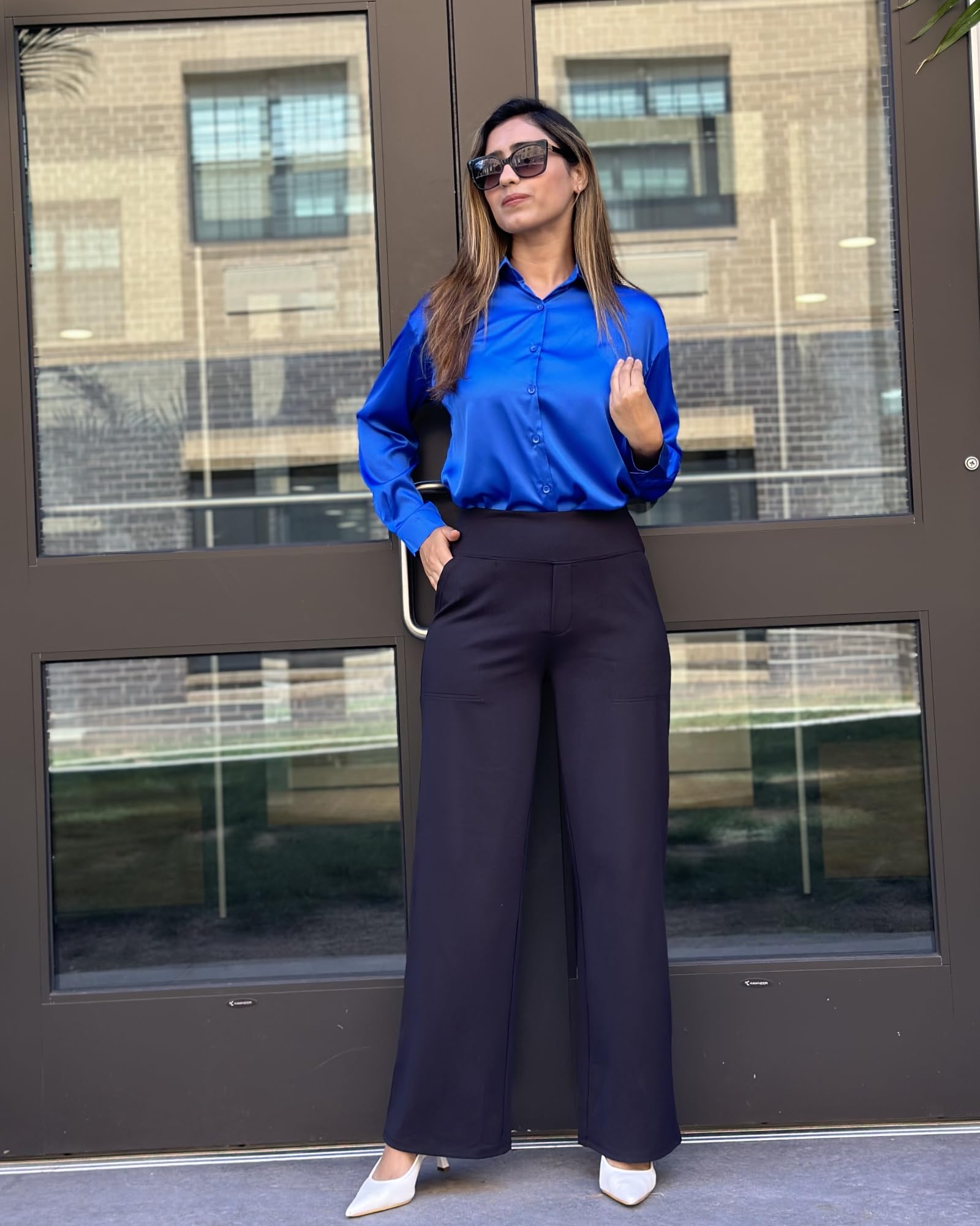 High Waist Stretch Casual Yoga Wide Leg Pants