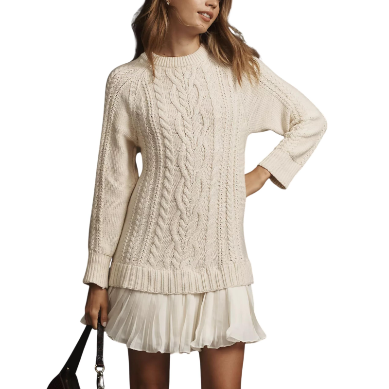 The Cable-Knit A-Line Dress - The Flattering Sweater Dress