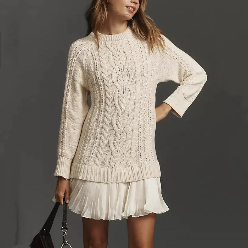 The Cable-Knit A-Line Dress - The Flattering Sweater Dress